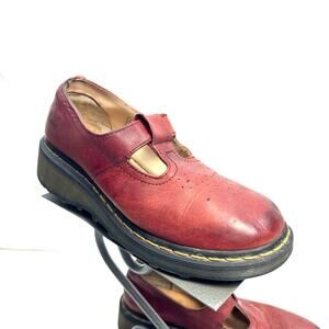 Dr. Martens Rare Mary Jane Loafer Shoes Oxblood Red Size 8